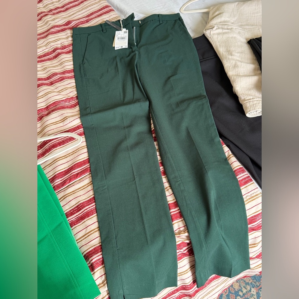 Mango Dark Green Chinos for women